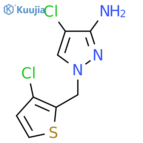 4-Chloro-1-[(3-chlorothiophen-2-yl)methyl]-1H-pyrazol-3-amine structure