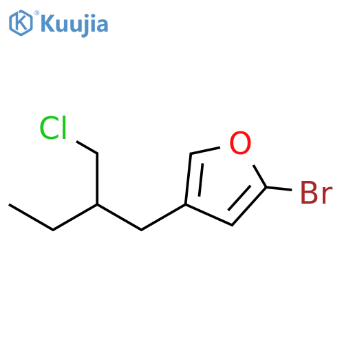 Furan, 2-bromo-4-[2-(chloromethyl)butyl]- structure