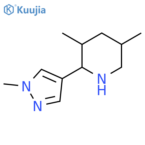 3,5-Dimethyl-2-(1-methyl-1H-pyrazol-4-yl)piperidine structure
