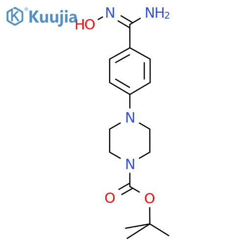 tert-Butyl 4-{4-[amino(hydroxyimino)methyl]-phenyl}tetrahydro-1(2H)-pyrazinecarboxylate structure