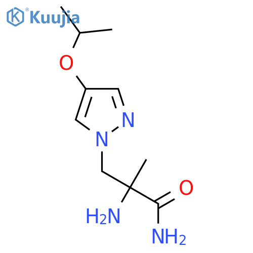 2-amino-2-methyl-3-[4-(propan-2-yloxy)-1H-pyrazol-1-yl]propanamide structure