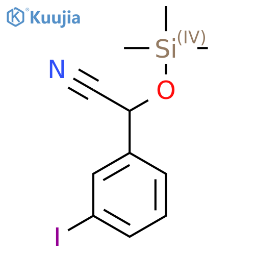 2-(3-iodophenyl)-2-(trimethylsilyl)oxyacetonitrile structure