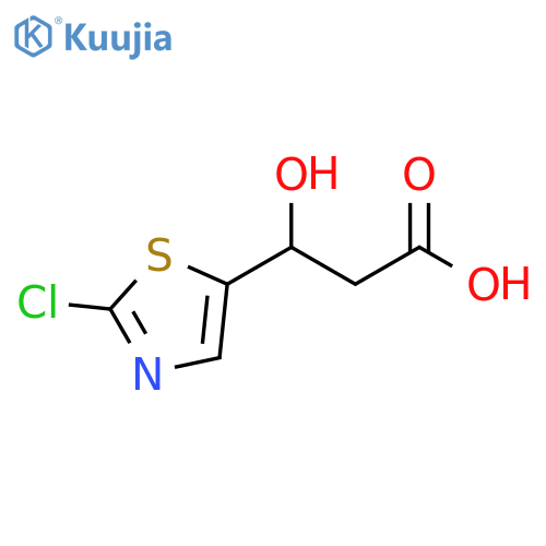 3-(2-chloro-1,3-thiazol-5-yl)-3-hydroxypropanoic acid structure