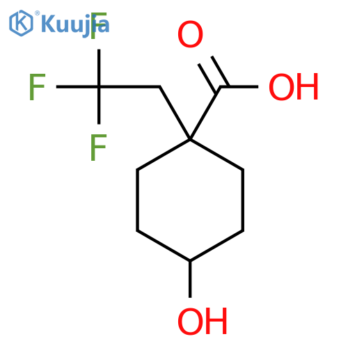 4-Hydroxy-1-(2,2,2-trifluoroethyl)cyclohexane-1-carboxylic acid structure