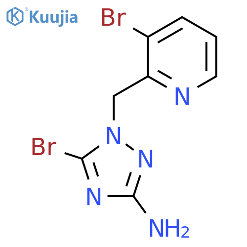 5-bromo-1-(3-bromopyridin-2-yl)methyl-1H-1,2,4-triazol-3-amine structure