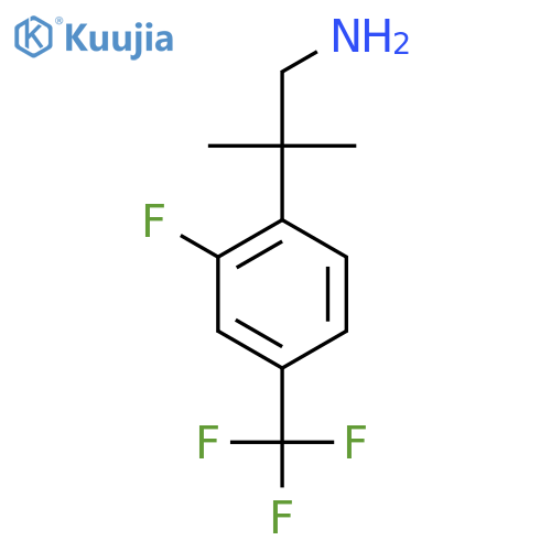 2-2-fluoro-4-(trifluoromethyl)phenyl-2-methylpropan-1-amine structure