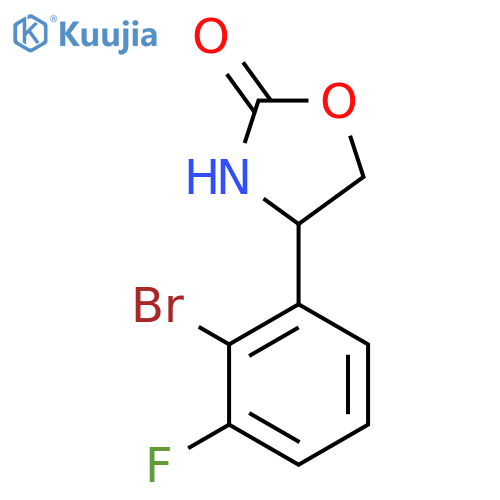 4-(2-bromo-3-fluorophenyl)-1,3-oxazolidin-2-one structure