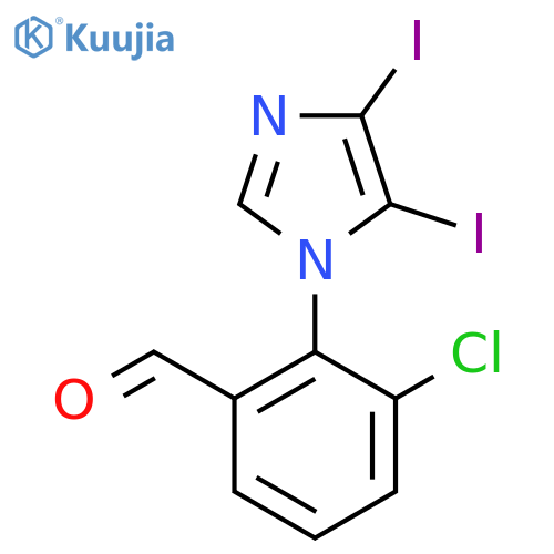 3-chloro-2-(4,5-diiodo-1H-imidazol-1-yl)benzaldehyde structure