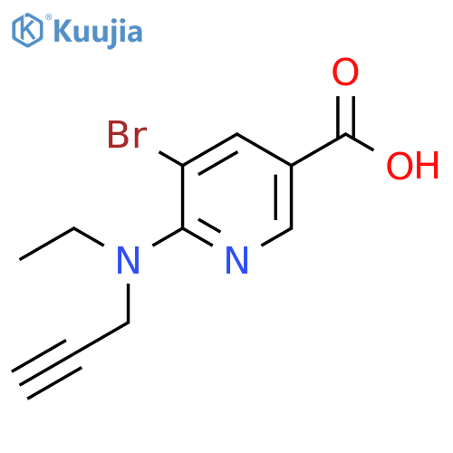 5-Bromo-6-[ethyl(prop-2-yn-1-yl)amino]pyridine-3-carboxylic acid structure