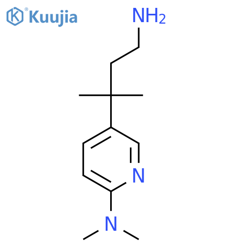 5-(4-amino-2-methylbutan-2-yl)-N,N-dimethylpyridin-2-amine structure