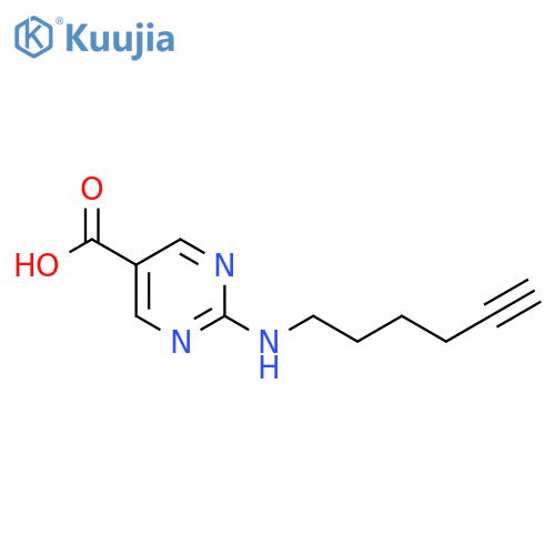 2-[(Hex-5-yn-1-yl)amino]pyrimidine-5-carboxylic acid structure