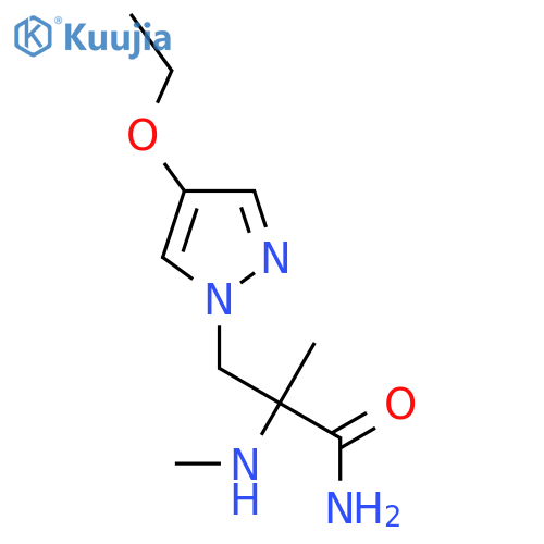 3-(4-ethoxy-1H-pyrazol-1-yl)-2-methyl-2-(methylamino)propanamide structure