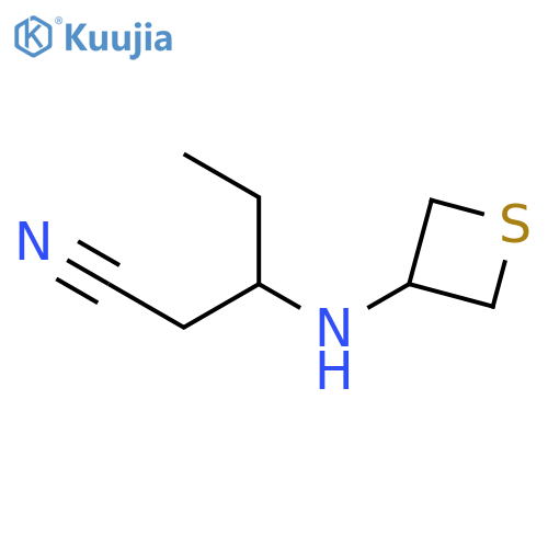 3-[(thietan-3-yl)amino]pentanenitrile structure