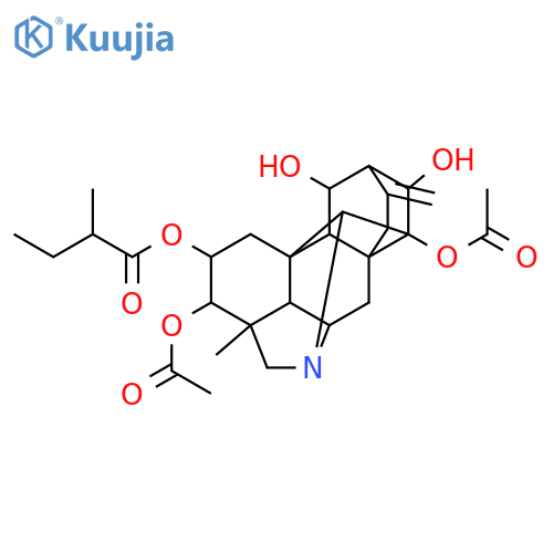 Hetisan-2,3,11,13,14-pentol; (2α,3α,11α,13R)-form, 2-O-(2-Methylbutanoyl), 3,14-di-Ac structure