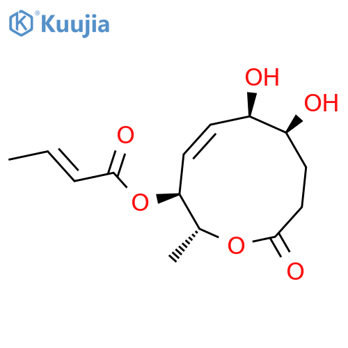 2-Butenoic acid,(2R,3S,4E,6R,7S)-3,6,7,8,9,10-hexahydro-6,7-dihydroxy-2-methyl-10-oxo-2H-oxecin-3-ylester, (2E)- structure