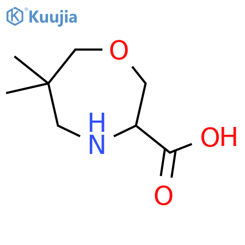 6,6-dimethyl-1,4-oxazepane-3-carboxylic acid structure