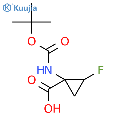 Cyclopropanecarboxylicacid, 1-[[(1,1-dimethylethoxy)carbonyl]amino]-2-fluoro- structure