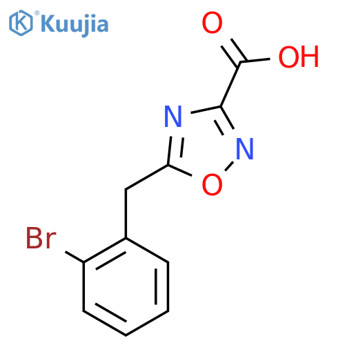 5-(2-bromophenyl)methyl-1,2,4-oxadiazole-3-carboxylic acid structure