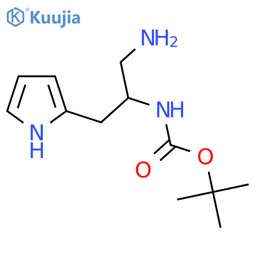 tert-butyl N-1-amino-3-(1H-pyrrol-2-yl)propan-2-ylcarbamate structure