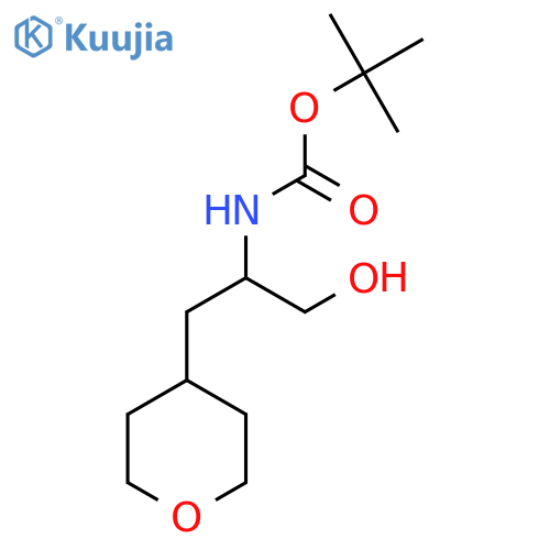 tert-butyl N-[1-hydroxy-3-(oxan-4-yl)propan-2-yl]carbamate structure