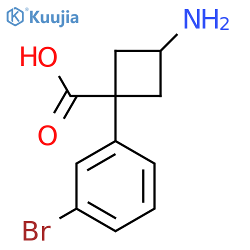 3-Amino-1-(3-bromophenyl)cyclobutane-1-carboxylic acid structure