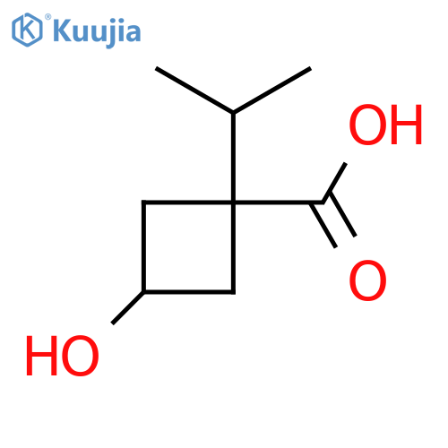 3-hydroxy-1-(propan-2-yl)cyclobutane-1-carboxylic acid structure