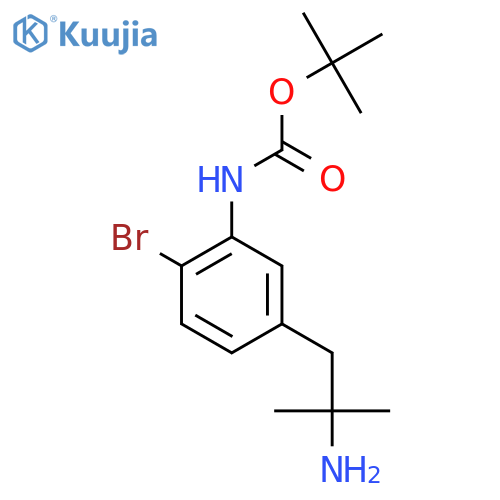 tert-butyl N-5-(2-amino-2-methylpropyl)-2-bromophenylcarbamate structure