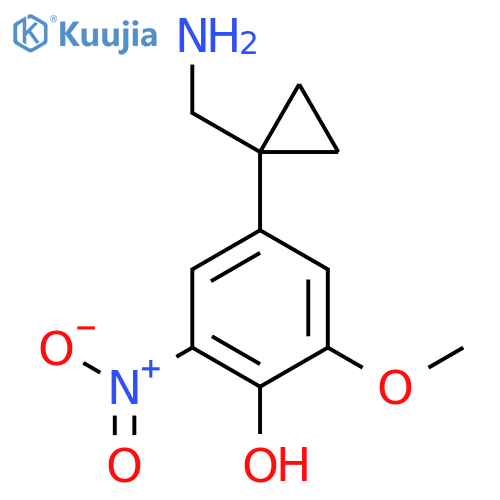 4-1-(aminomethyl)cyclopropyl-2-methoxy-6-nitrophenol structure