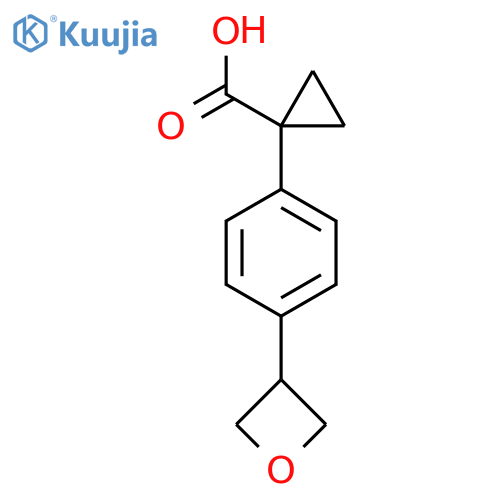 1-4-(oxetan-3-yl)phenylcyclopropane-1-carboxylic acid structure