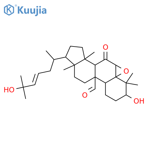 Cucurbita-5,23-diene-3,7,19,25-tetrol; (3β,7β,23E)-form, 5α,6α-Epoxide, 7-ketone, 19-aldehyde structure