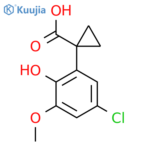 1-(5-chloro-2-hydroxy-3-methoxyphenyl)cyclopropane-1-carboxylic acid structure