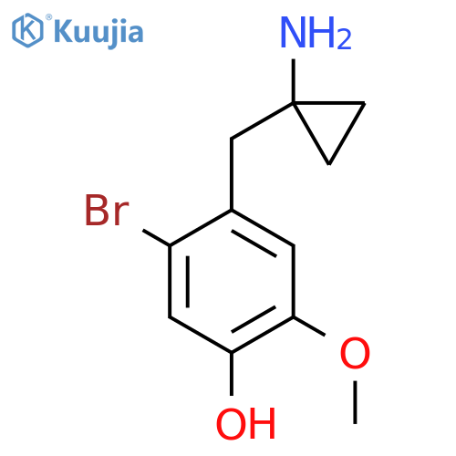 4-(1-aminocyclopropyl)methyl-5-bromo-2-methoxyphenol structure