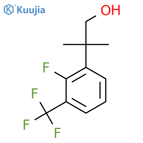 2-2-fluoro-3-(trifluoromethyl)phenyl-2-methylpropan-1-ol structure
