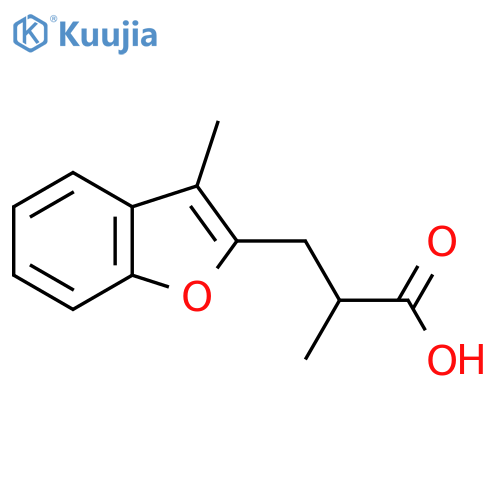 2-methyl-3-(3-methyl-1-benzofuran-2-yl)propanoic acid structure