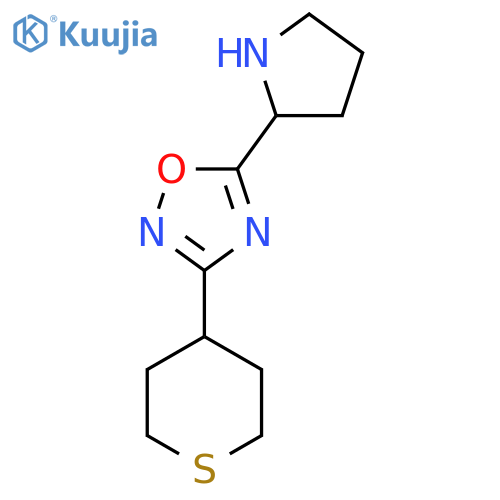 5-(Pyrrolidin-2-yl)-3-(tetrahydro-2H-thiopyran-4-yl)-1,2,4-oxadiazole structure