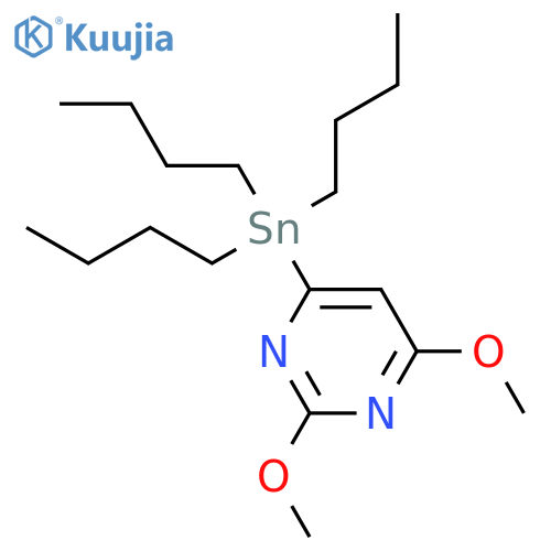 Pyrimidine, 2,4-dimethoxy-6-(tributylstannyl)- structure