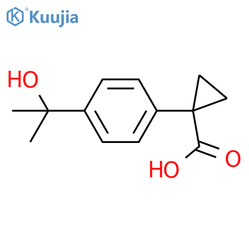1-4-(2-hydroxypropan-2-yl)phenylcyclopropane-1-carboxylic acid structure