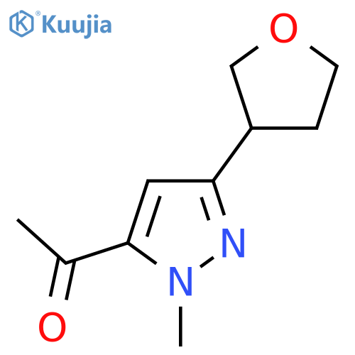 1-1-methyl-3-(oxolan-3-yl)-1H-pyrazol-5-ylethan-1-one structure