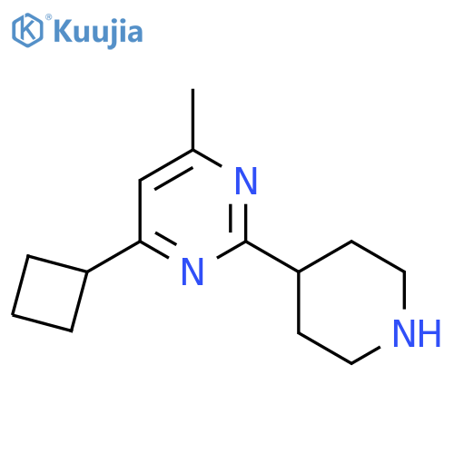 4-Cyclobutyl-6-methyl-2-(piperidin-4-yl)pyrimidine structure