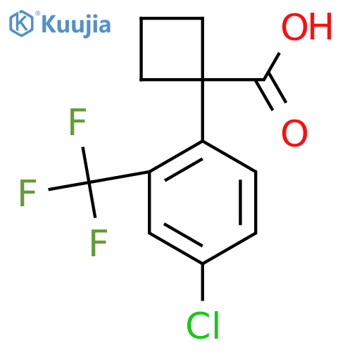 1-4-chloro-2-(trifluoromethyl)phenylcyclobutane-1-carboxylic acid structure