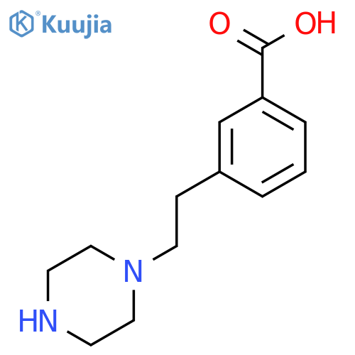 3-2-(piperazin-1-yl)ethylbenzoic acid structure