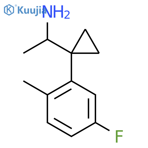 1-1-(5-fluoro-2-methylphenyl)cyclopropylethan-1-amine structure