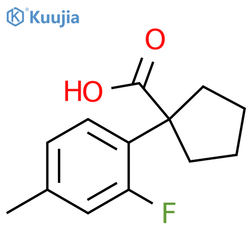1-(2-fluoro-4-methylphenyl)cyclopentane-1-carboxylic acid structure