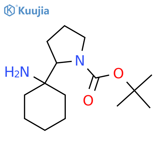 tert-butyl 2-(1-aminocyclohexyl)pyrrolidine-1-carboxylate structure