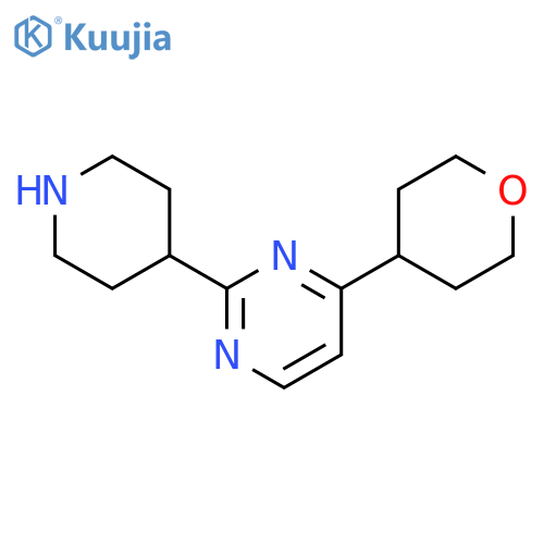 4-(oxan-4-yl)-2-(piperidin-4-yl)pyrimidine structure
