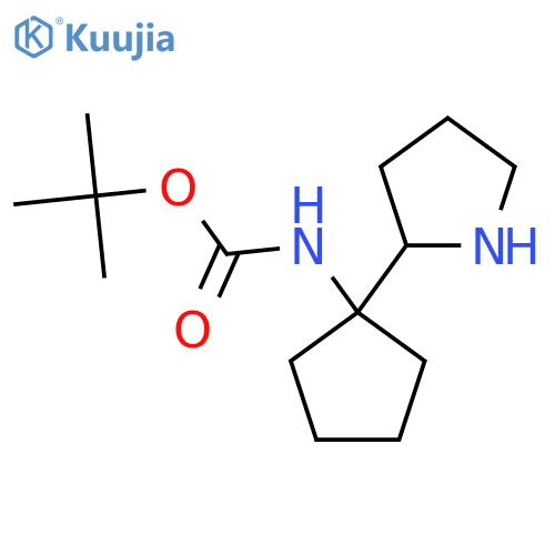 tert-butyl N-1-(pyrrolidin-2-yl)cyclopentylcarbamate structure