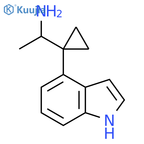 1-1-(1H-indol-4-yl)cyclopropylethan-1-amine structure
