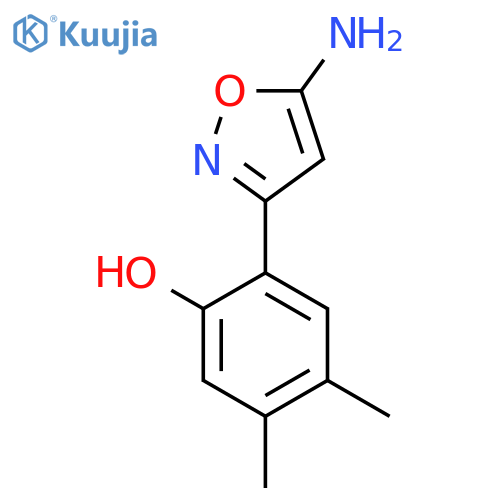 2-(5-amino-1,2-oxazol-3-yl)-4,5-dimethylphenol structure