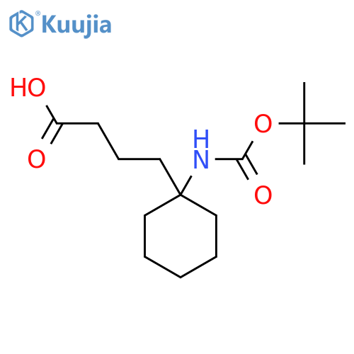 4-(1-{(tert-butoxy)carbonylamino}cyclohexyl)butanoic acid structure
