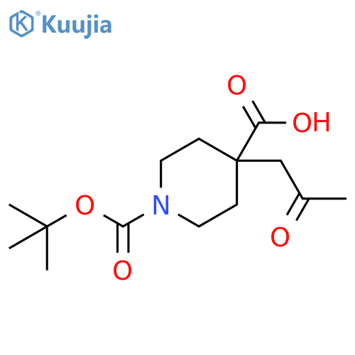 1-(tert-butoxy)carbonyl-4-(2-oxopropyl)piperidine-4-carboxylic acid structure